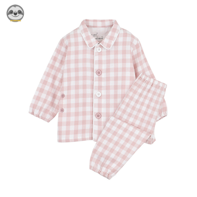 Phong cách Nhật Bản Muji Style / Flannel Cotton nguyên chất Đồ ngủ trẻ em / Bộ đồ ngủ liền mạch cho trẻ em / Đồ ngồi dễ dàng đeo cho trẻ em