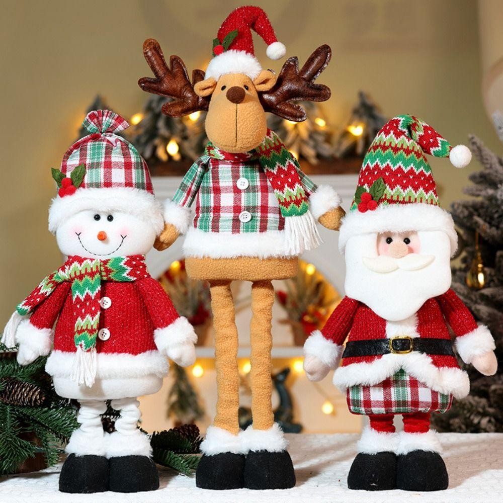 Búp Bê Kính Thiên Văn PWSEND, Giáng Sinh Người Tuyết Ông Già Noel Dệt Kim Nai Sừng Tấm Búp Bê, Cảnh Cửa Sổ Dễ Thương Trang Trí Giáng Sinh Năm Chúc Mừng Christma Quà Tặng Trang Trí Giáng Sinh