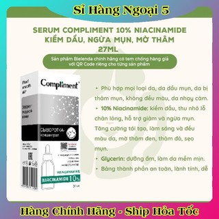 [VỎ TRẮNG DATE MỚI] Serum Compliment 10% Niacinamide kiềm dầu, ngừa mụn, mờ thâm 27ml của Nga