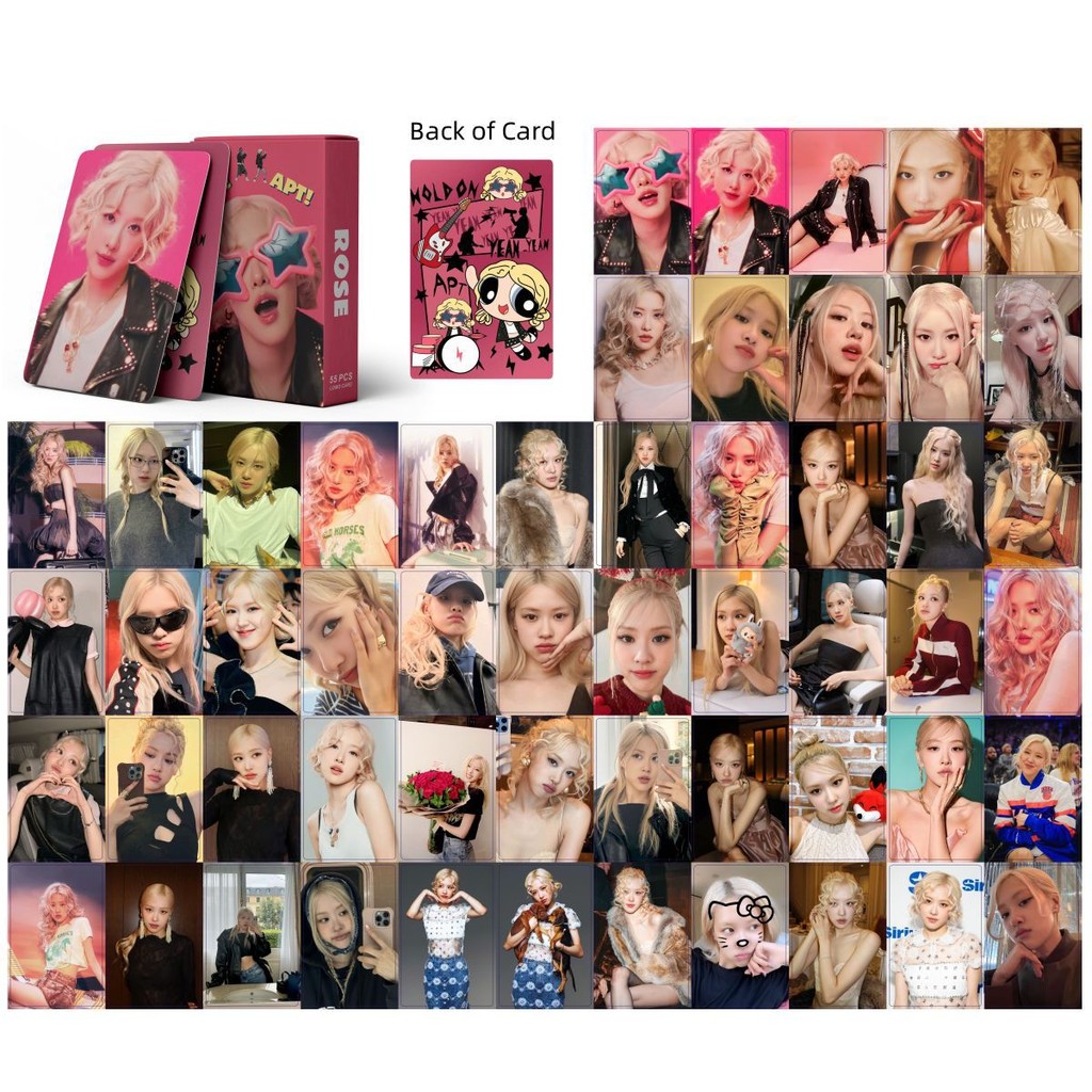 LINXX 55 Chiếc ROSE APT Album Lomo Holographic Laser Card Kpop Photocards Bưu Thiếp Series