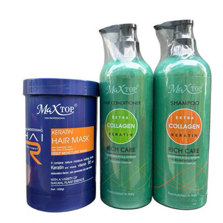 Cặp dầu gội xả Maxtop Extra Collagen Keratin 800mlx2 [ TN ]