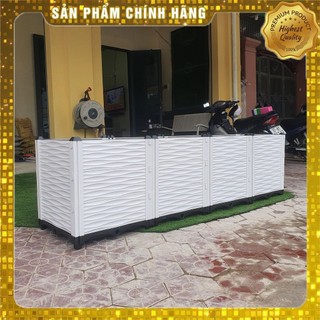 Chậu lắp ghép nhựa HDPE/PP 200x50x55cm: kết cấu chắc, dễ lắp đặt, phù hợp mọi cây trồng đô thị.