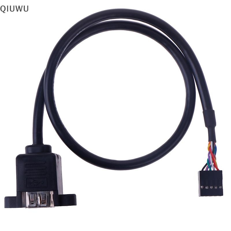 Qiuwu 1Pc 9 Pin Bo Mạch Chủ Đầu Đến 2 Cổng USB 2.0 Nữ Cáp Nối Dài.