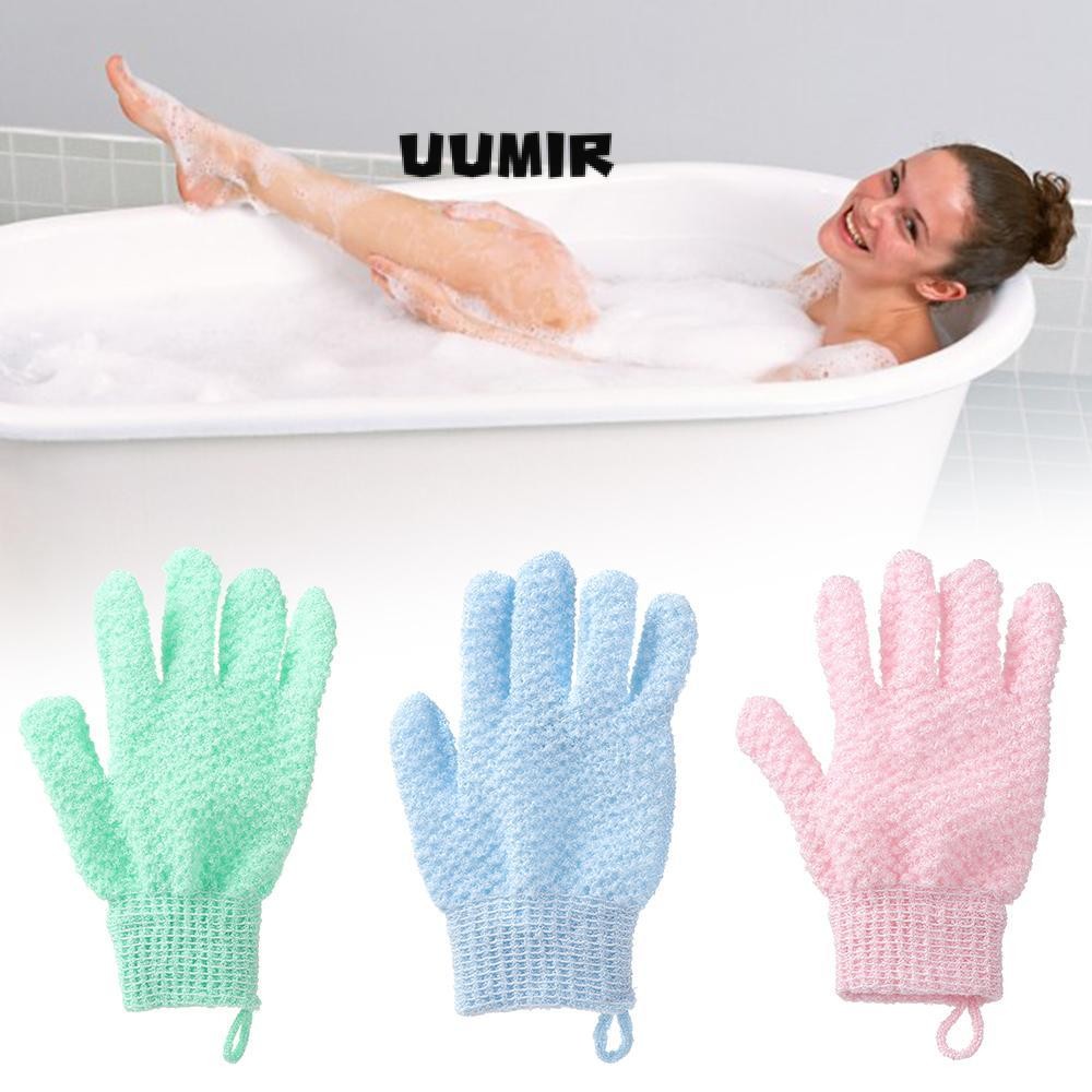 Uumir Găng Tay Lột Mềm Năm Ngón Tay Tắm Spa Hai Mặt Chà Mitt Chà Da Chết Loại Bỏ Dày Khăn Tắm