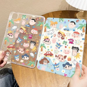 Dành Cho iPad Máy Tính Bảng Case2024air6 Pro11 Air3 / 4 / 5 10.9 10.5gen10th 2022Mini4 / 5 / 6 8.3 Air1 / 2 9.7gen7gen8gen9 10.2inch Phim Hoạt Hình Shin-chan Ba Gấp Túi Khí Bảo Vệ Có Khe Cắm Bút