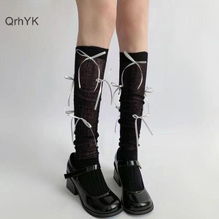 Nhà Máy Thời Trang JK Nơ Tất Ngọt Ngào Gothic Nữ Tất Phong Cách Đại Học Giữa Bắp Chân Sọc Tất Đầu Gối Vớ Chân QrhYK