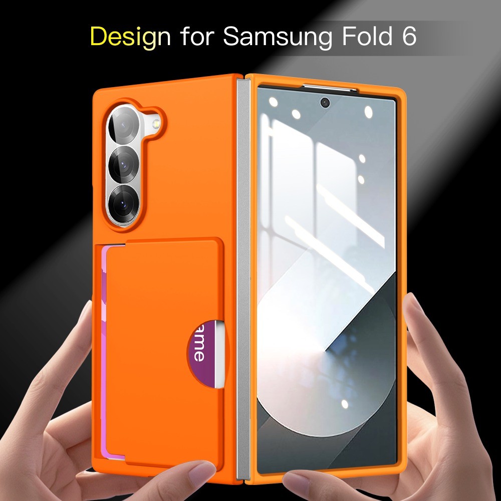 Pc Vỏ Cứng Ví Đựng Thẻ Ốp Lưng Điện Thoại Samsung Galaxy Z Fold 6 Fold6 ZFold6 5G Vỏ Bảo Vệ Chống Sốc