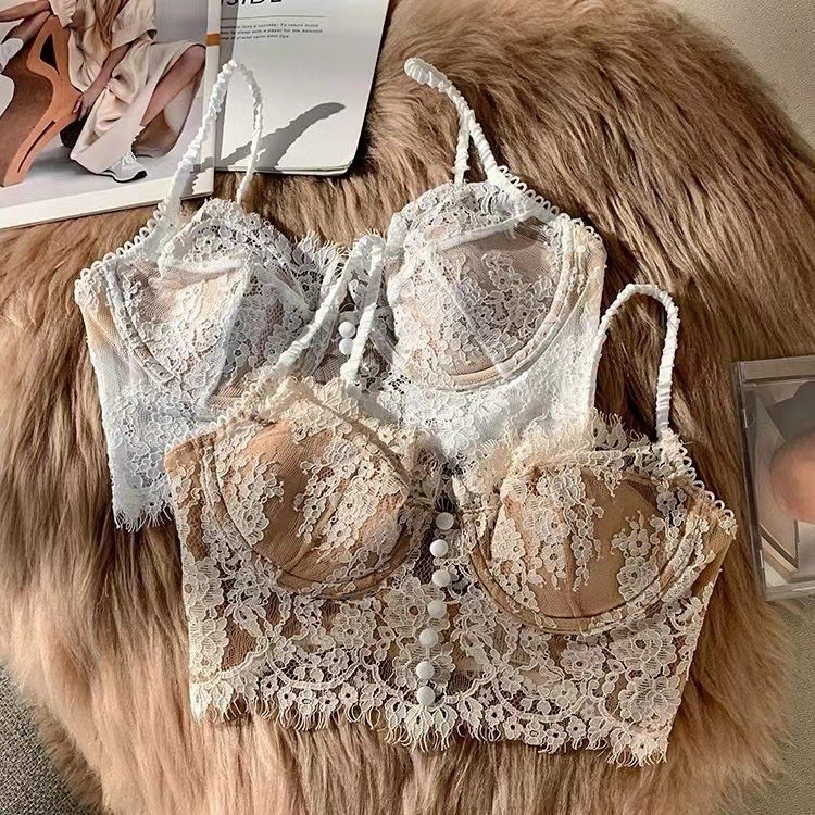 Ngực Lớn Quần Lót Nhỏ Nữ Phong Cách Mới Ren Pháp Áo Ngực Gợi Cảm