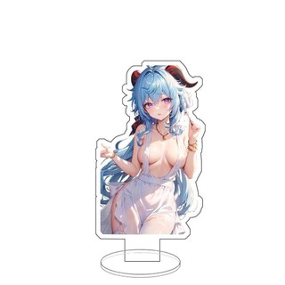Móc Khoá, Mô Hình Standee Game Genshin Impact Keqing Ganyu Lisa Eula Trang Trí Bàn Học, Làm Việc