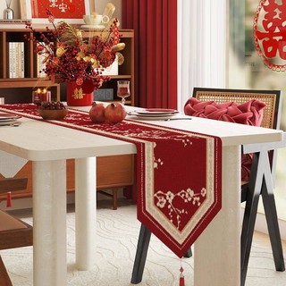 Trang Trí Năm Mới Khăn Trải Bàn Màu Đỏ Phù hợp với gia đình lễ hội trang trí bàn ăn Giáng sinh