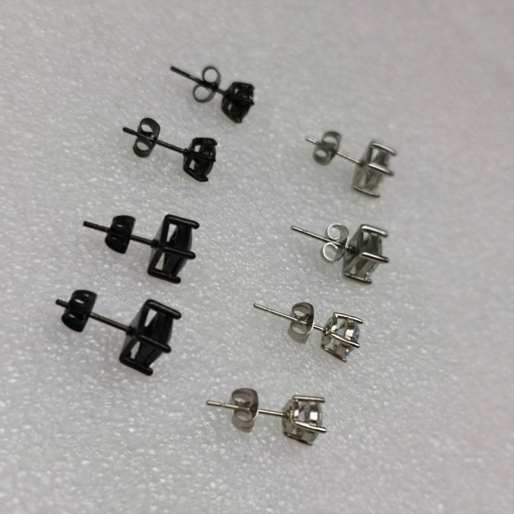 Bông tai Zircon thời trang Nam Nữ Hình học Bông tai đơn giản