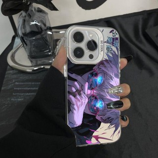 Anime Jujutsu Kaisen Gojo Satoru Ryomen Ốp Lưng Cho Iphone 16 15 14 13 12 11 Pro Max 16 Plus Vỏ Điện Thoại Cứng Acrylic Laser IMD Armor Chống Sốc In Mờ
