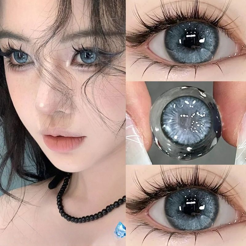 1 cặp Kính áp tròng cho người cận thị nửa năm 14.0mm14.2mm 14.5mm kính áp tròng mềm đôi mắt đầy màu sắc Thoải mái cho mắt Hộp 1102