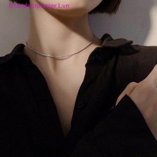 {Fh Fashion} Vòng cổ kim cương giả tinh tế phong cách Hàn Quốc Chuỗi xương đòn Quà tặng trang sức cổ thời trang dành cho nữ.