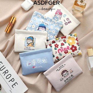 Túi đựng mỹ phẩm Mini ASDFGER, Túi đựng son môi họa tiết hoạt hình bằng da Pu mềm, Túi trang điểm đóng tự động chất lượng cao