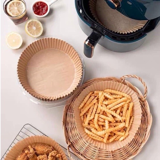 Giấy nến lót nồi chiên không dầu 1 tệp 50 tờ cực tiện không gây hỏng dễ dàng về sinh nồi