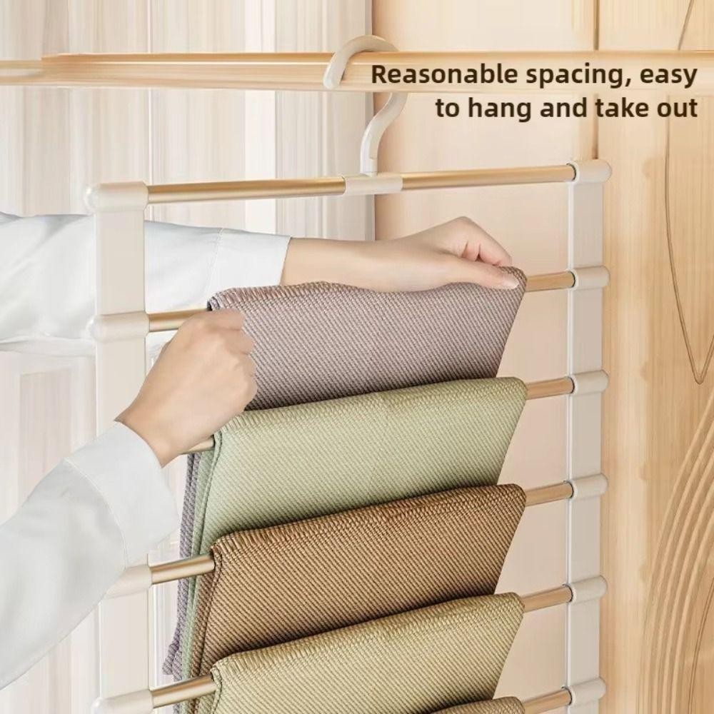 Kẹp quần CHEESELY, Móc treo quần bằng thép không gỉ 4 / 6 lớp, Móc treo tiết kiệm không gian có thể gập lại bền bỉ