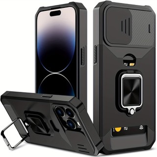 Ốp Điện Thoại Hạng Nặng Bền Chắc Chắn Chắc Chắn Cho Samsung A56 A55 A36 A35 A16 A15 A54 A25 A42 A52 A06 A72 A13 Thiết Kế Ốp Lưng Cứng Chống Sốc Có Khe Cắm Thẻ Đế Kim Loại Cho Ngoài Trời