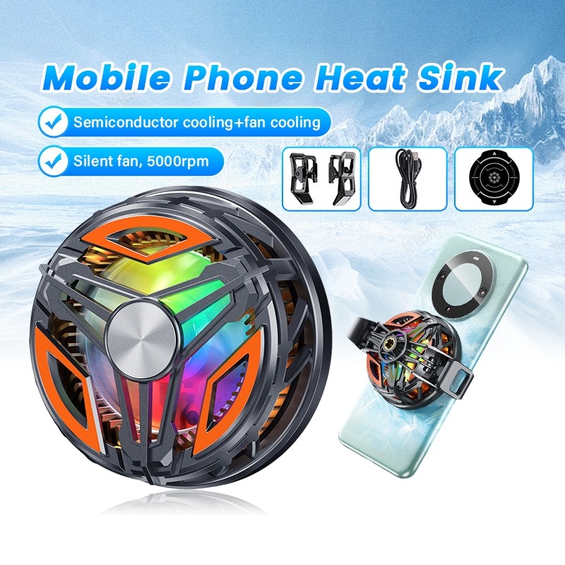 Quạt tản nhiệt điện thoại sò lạnh GT31 nam châm từ tính led gaming cho streamer livestream chơi game