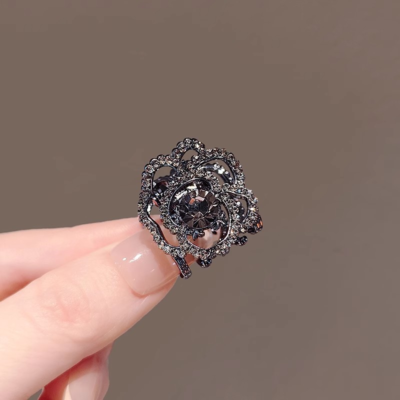 Mauropoli [Sẵn Sàng] Ánh Sáng Sang Trọng Phong Cách Hàn Quốc Rỗng Hoa Hồng Cá Mập Nhỏ Kẹp Tất Cả Trận Đấu Kim Cương Giả Tính Khí Bên Nổ Tóc Gãy Top Kẹp Tóc