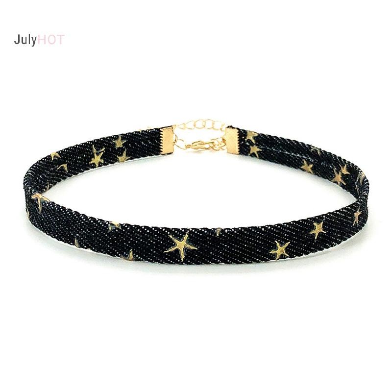 Julyhot Hợp Thời Trang Xanh Denim Gothic Goth Punk Ngôi Sao Vòng Cổ Choker Cá Tính Vintage Xương Đòn Dây Xích Dành Cho Nữ Trang Sức Thời Trang Phụ Kiện Massivedeals