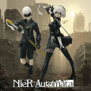 Trò Chơi NieR Anime Nhân Vật 9S 2B Đứng Nhân Vật Hành Động 9S 2B Các Bức Tượng Nhỏ Búp Bê PVC Đồ Chơi Mô Hình Người Lớn Bộ Sưu Tập Tượng