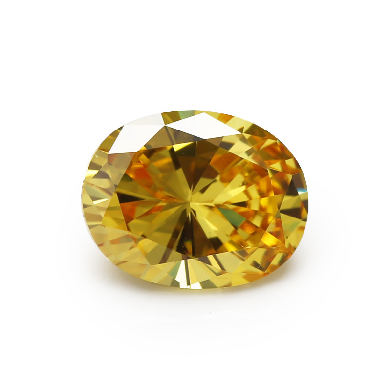 5A Vàng Hình Bầu Dục Cắt CZ Đá 15 / 30 Chiếc 3x5mm ~ 10x12mm Cubic Zirconia Rời Cho Trang Sức DIY