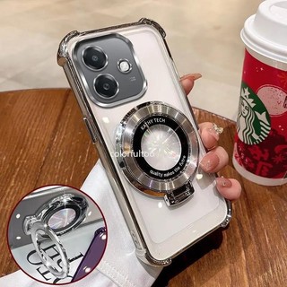 Ốp Mềm Oppo A5 Pro 2025 Cho Oppo A6 A5 Pro A3Pro A3X A3 A5Pro A6Pro 4G 5G Ốp Lưng Chống Sốc Thạch Trong Suốt Có Giá Đỡ Từ Tính Dày Túi Khí Ốp Lưng Điện Thoại
