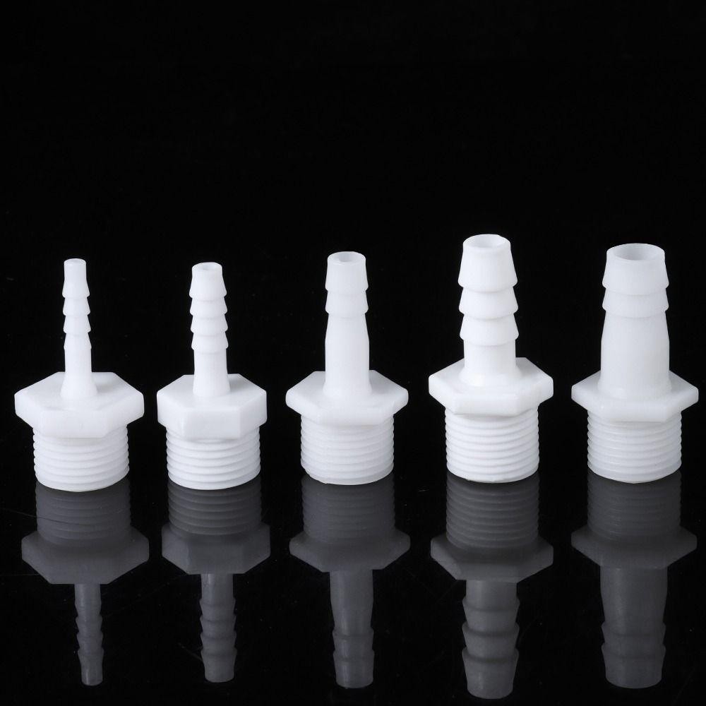 ICUCKO 1 / 10 Đầu nối ống, Phụ kiện đường ống 4 / 6 / 8 / 10 / 12 / 14 / 16 / 18 / 20mm Khớp nối ống, Hệ thống tưới nhỏ giọt ID bền bỉ Nhựa 1 / 2 Inch cho Barb