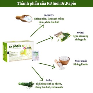 Tặng kèm 5 Physiodose - Hộp 30 gói Gạc rơ lưỡi Dr Papie vệ sinh răng miệng cho bé