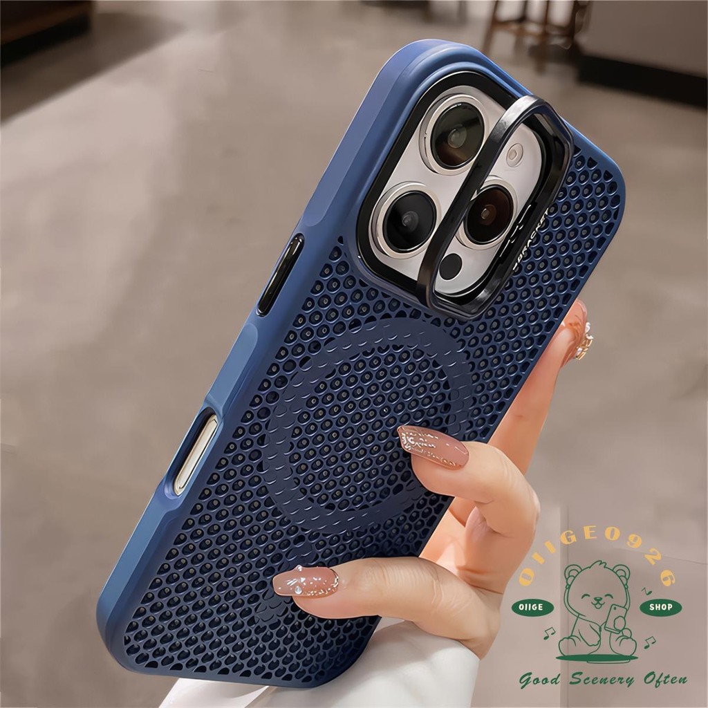 Giá đỡ ống kính tản nhiệt vỏ lưới Vỏ điện thoại iphone16 Pro Max 15 14 13 12 vỏ cho vỏ iPhone Vỏ silicon PC vỏ cứng chống sốc
