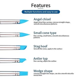 5 Chiếc Nha Khoa Nhựa Định Hình Bút Silicon Đất Sét Điêu Khắc Dụng Cụ Bàn Chải Mô Hình Chấm Móng Tay Nghệ Thuật Gốm Đất Sét Dụng Cụ DIY Khắc Điêu Khắc Dụng Cụ Điêu Khắc