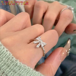 [Thời trang] Nhẫn nơ có thể điều chỉnh bằng hợp kim với trái tim ngọt ngào quyến rũ | Trang sức thời trang nữ tính, kích thước 2cm phù hợp với hầu hết các ngón tay | Tiệc & Sử dụng hàng ngày