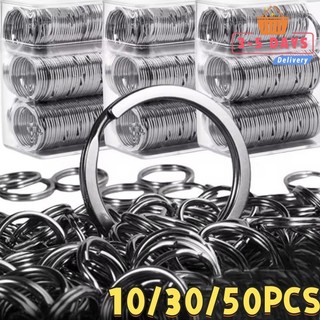 [3-5 Ngày Đến] 10 / 30 / 50 Móc Khóa Kim Loại Có Nhẫn Chia, Nhẫn Chìa Khóa Ô Tô Bền Đẹp Cho Đồ Thủ Công DIY, Dây Xích Keyfob Số Lượng Lớn Dùng Cho Gia Đình / Văn Phòng, Nhẫn Đựng Chìa Khóa Chống Rỉ Sét