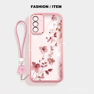 Ốp điện thoại phong cách YBD INS cho Samsung Galaxy A56 A26 A36 A16 A55 A35 A13 A04S A05S A14 A15 A24 A25 A34 A54, vỏ silicone trong suốt hình hoa dây leo