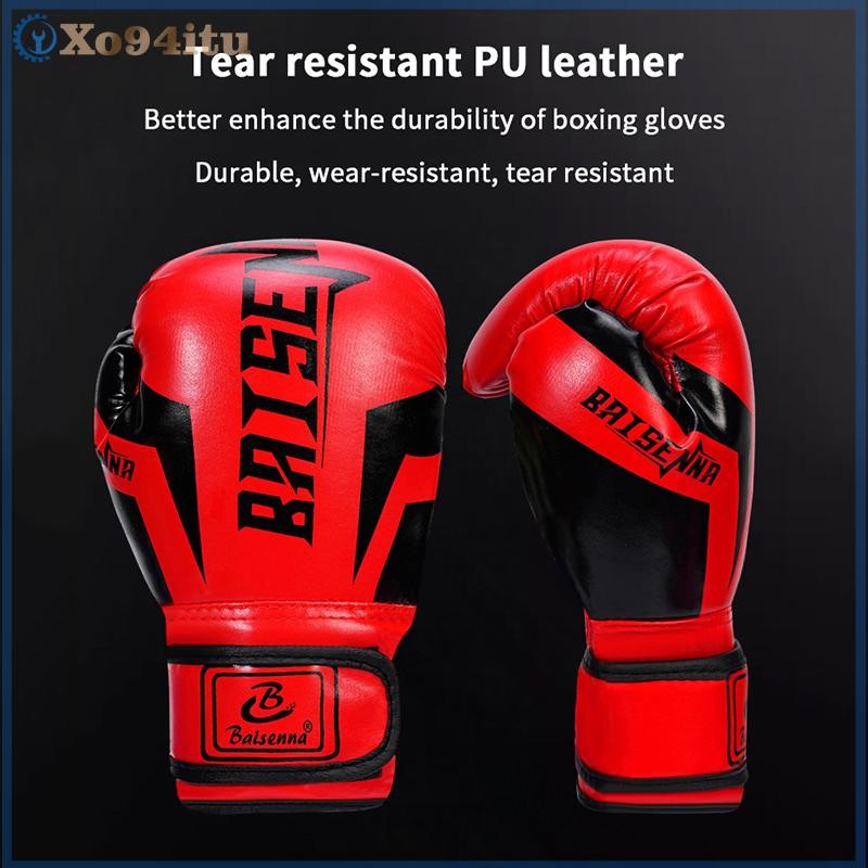 XOITU 1 Paie Of 6 Oz 10 Oz Găng tay đấm bốc Găng tay tập luyện da chống mài mòn Độ bền tốt Thiết kế nhân bản Găng tay đấm VN