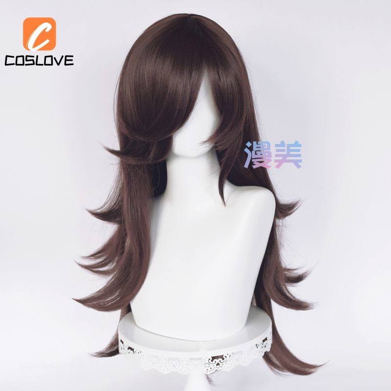 Tóc giả dài xoăn đen cho cosplay anime