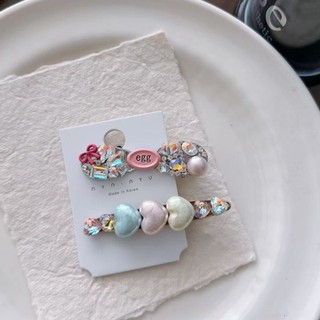 Kẹp Tóc Hình Mỏ Vịt Phong Cách Hàn Quốc với Pha Lê Ngọc Trai và Kim Cương Nhân Tạo