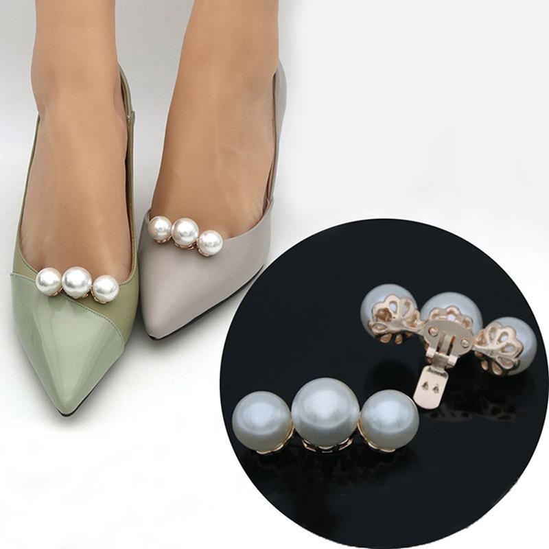 Tmoy 1 Kẹp Giày Nữ Ngọc Trai Kẹp Trang Trí Nữ Có Thể Tháo Rời Giày Charm Khóa TCM