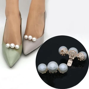 Tmoy 1 Kẹp Giày Nữ Ngọc Trai Kẹp Trang Trí Nữ Có Thể Tháo Rời Giày Charm Khóa TCM