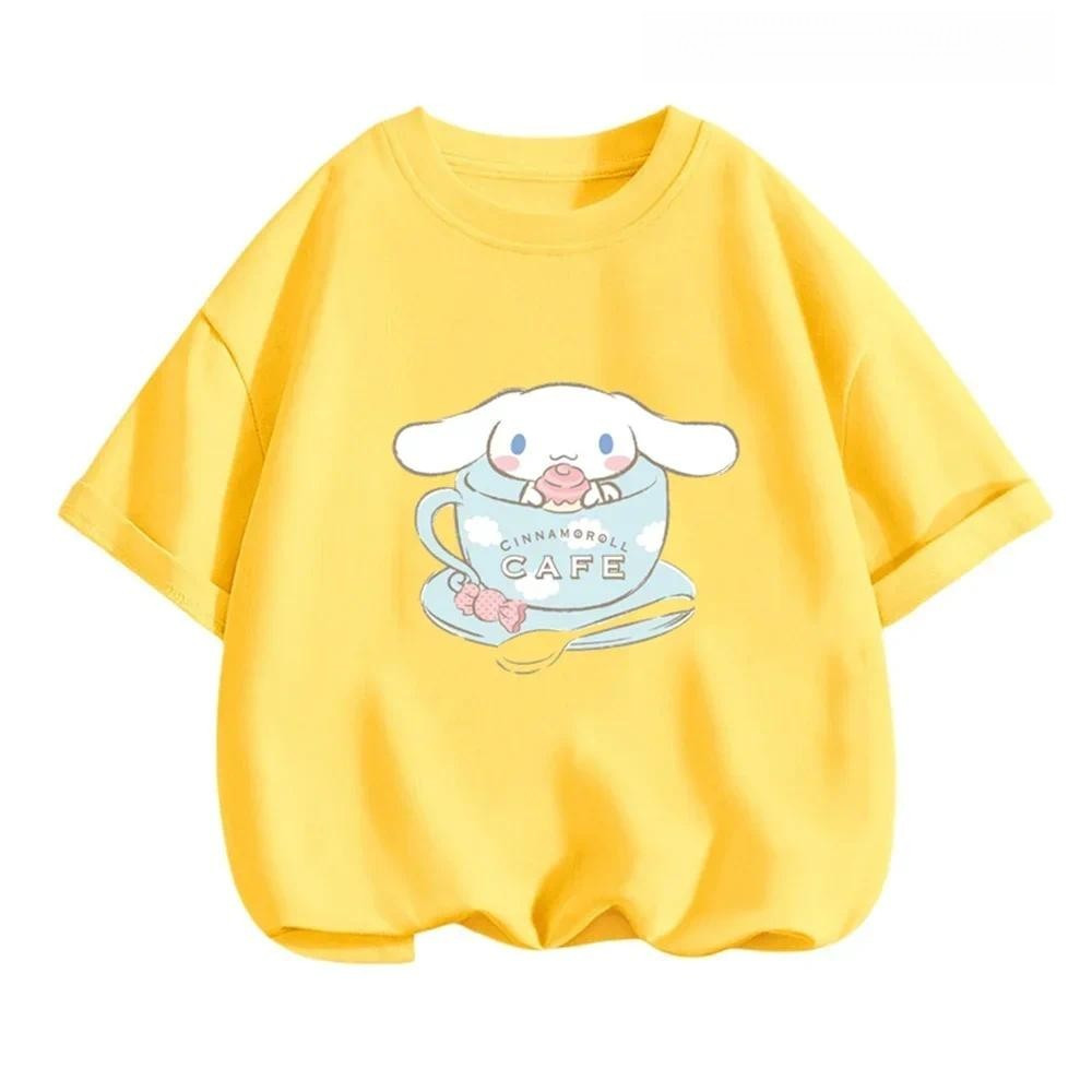 Trẻ Em 'Cinnamoroll Ngắn Tay T-Shirt Mùa Hè Phim Hoạt Hình Giản Dị Mặc Cho Bé Trai Và Bé Gái