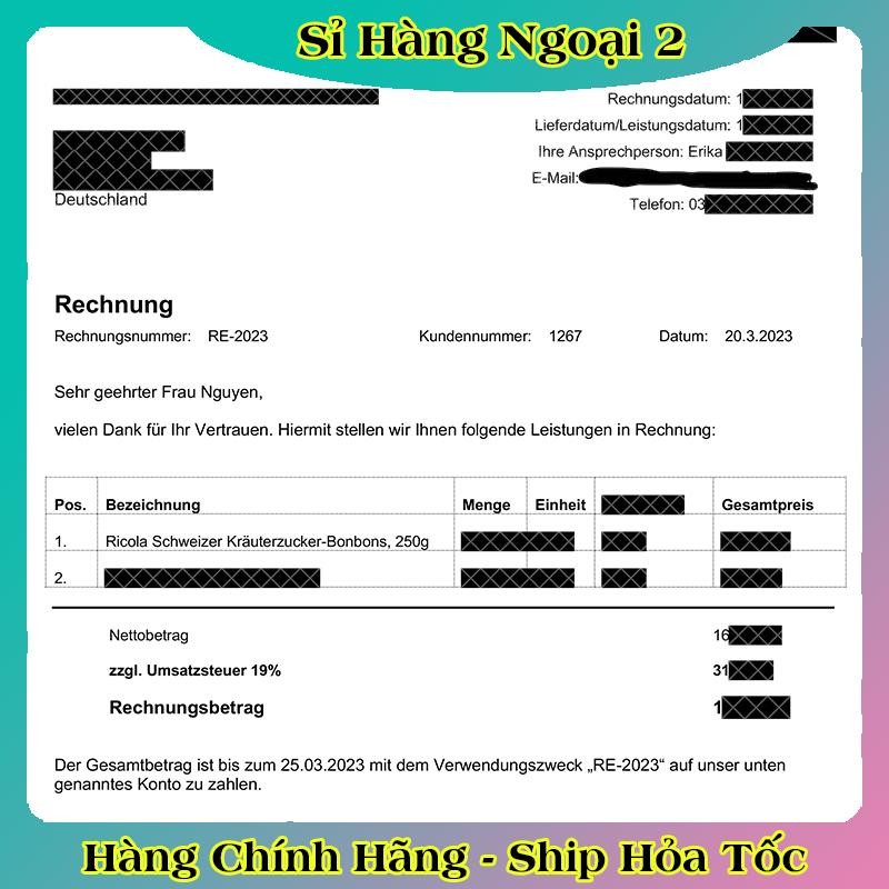 Kẹo ngậm Ricola Original Herb 250g - Nội địa Đức
