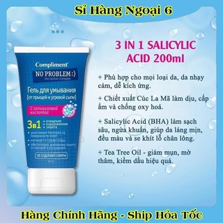 [DATE MỚI] Gel rửa mặt BHA Compliment No Problem làm sạch sâu, giảm viêm & mụn 200ml của NGA