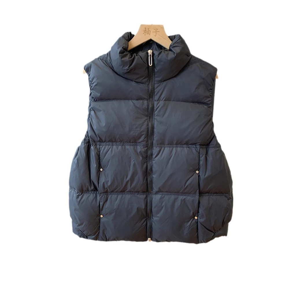 Vịt Trắng Xuống Áo Đứng Cổ Dày Rời Áo Vest Nữ Phong Cách Mới Xuống Áo