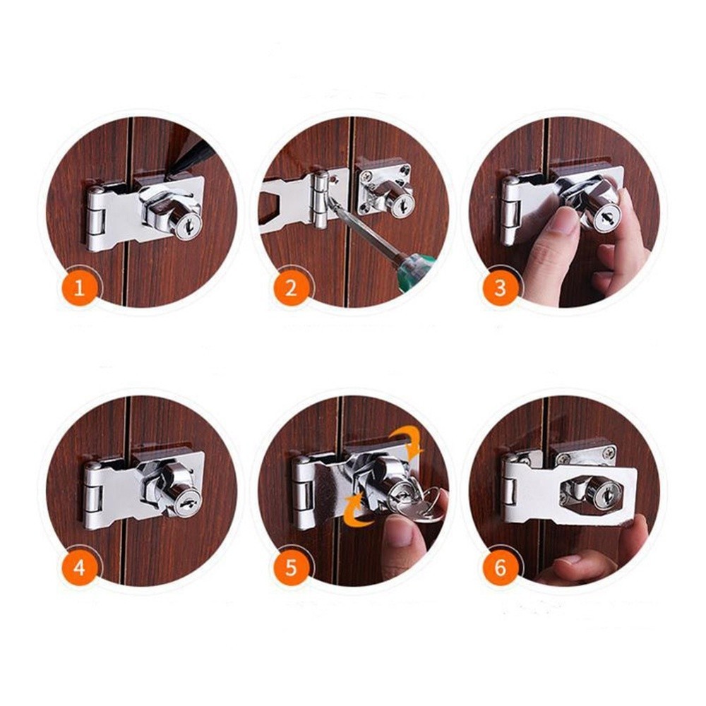 Ổ Khóa Cửa Tủ Không Cần Đục Lỗ Kèm Chìa Tiện Dụng Cho Văn Phòng / Tủ Chén