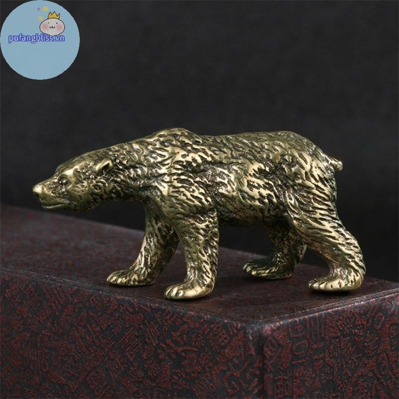 Pufangbliss Đồng Thau Dễ Thương Gấu Nhỏ Tượng Văn Phòng Bàn Đồ Trang Trí Đồ Trang Trí Thủ Công Bộ Sưu Tập Động Vật Các Bức Tượng Nhỏ Trẻ Em Quà Tặng VN
