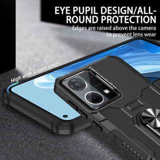 Dành Cho OPPO Reno 7 4G / Reno 8 4G / F21 Pro 4G Ốp điện thoại PC Cứng Mặt Sau TPU Mềm Cạnh Bảo Vệ Camera Giá Đỡ Nhẫn Chân Đế Chống Sốc Mỏng Vỏ