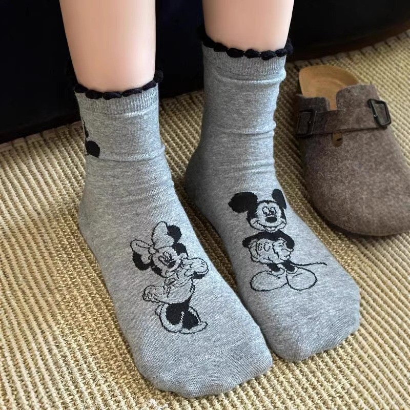 Phong Cách Hàn Quốc Ins Thiết Kế Hoạt Hình Dễ Thương Chuột Mickey Thu Đông Tất Chuột Mickey Minnie Sang Trọng Tất Thời Trang