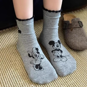 Phong Cách Hàn Quốc Ins Thiết Kế Hoạt Hình Dễ Thương Chuột Mickey Thu Đông Tất Chuột Mickey Minnie Sang Trọng Tất Thời Trang