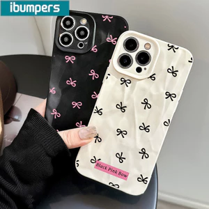 ibumpers Ốp Lưng IPhone Đơn Giản Coquette Nơ Họa Tiết IPhone 16 15 14 12 13 11 Pro Max IP 7 8 Plus X XS XR Ốp Điện Thoại Silicon Mềm Chống Sốc Mỏng